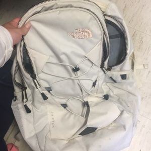 north face jester backpack white and rose gold